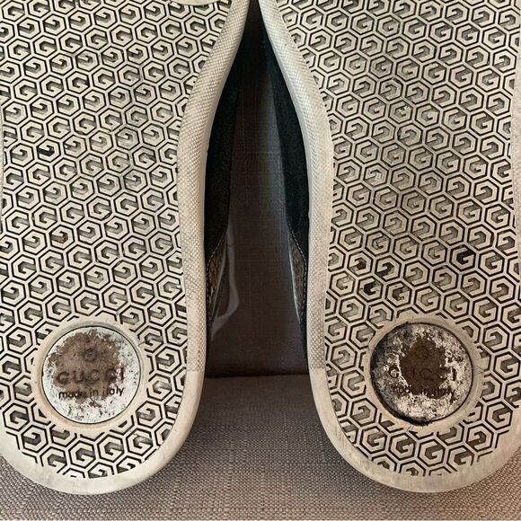 Gucci Python Snake Skin And Suede Low Top Trainner Sneakers Size 9.5 - Picture 9 of 10